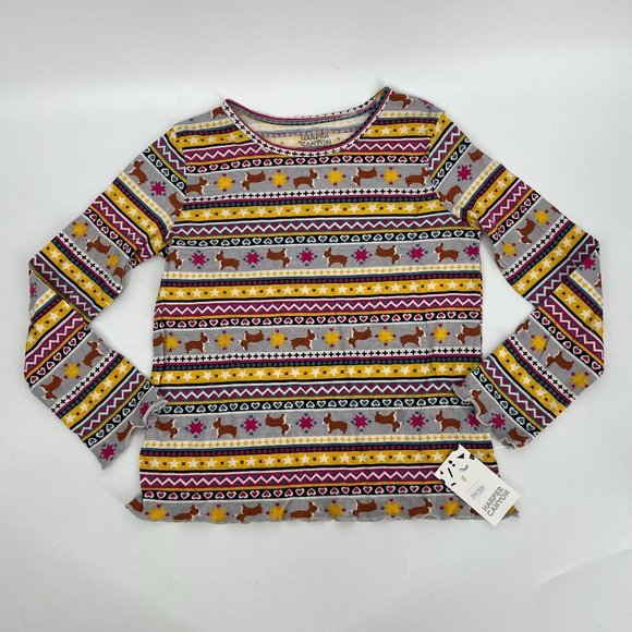 Harper Canyon Kids' Striped Printed Long Sleeve T-shirt Multicolor Size 7 NWT - Picture 1 of 4